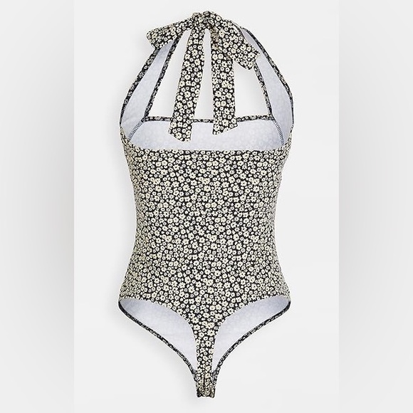 NWOT Free People Talk Back Thong Bodysuit - Black Combo - Picture 7 of 8